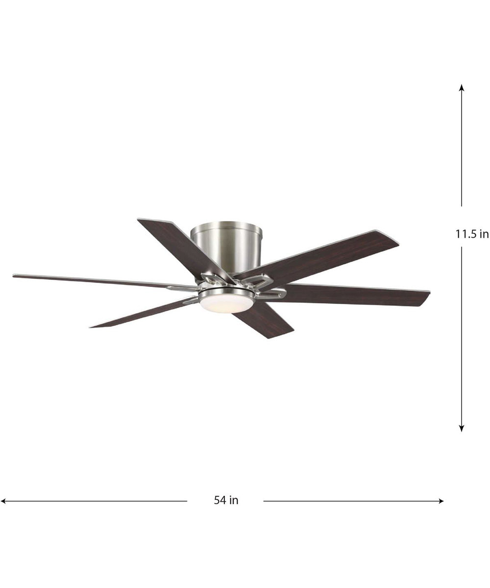 Bexar 54 in. 6-Blade Ceiling Fan with Integrated LED Light Brushed Nickel