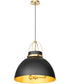 Pruitt 3-light Pendant Matte Black|Aged Brass