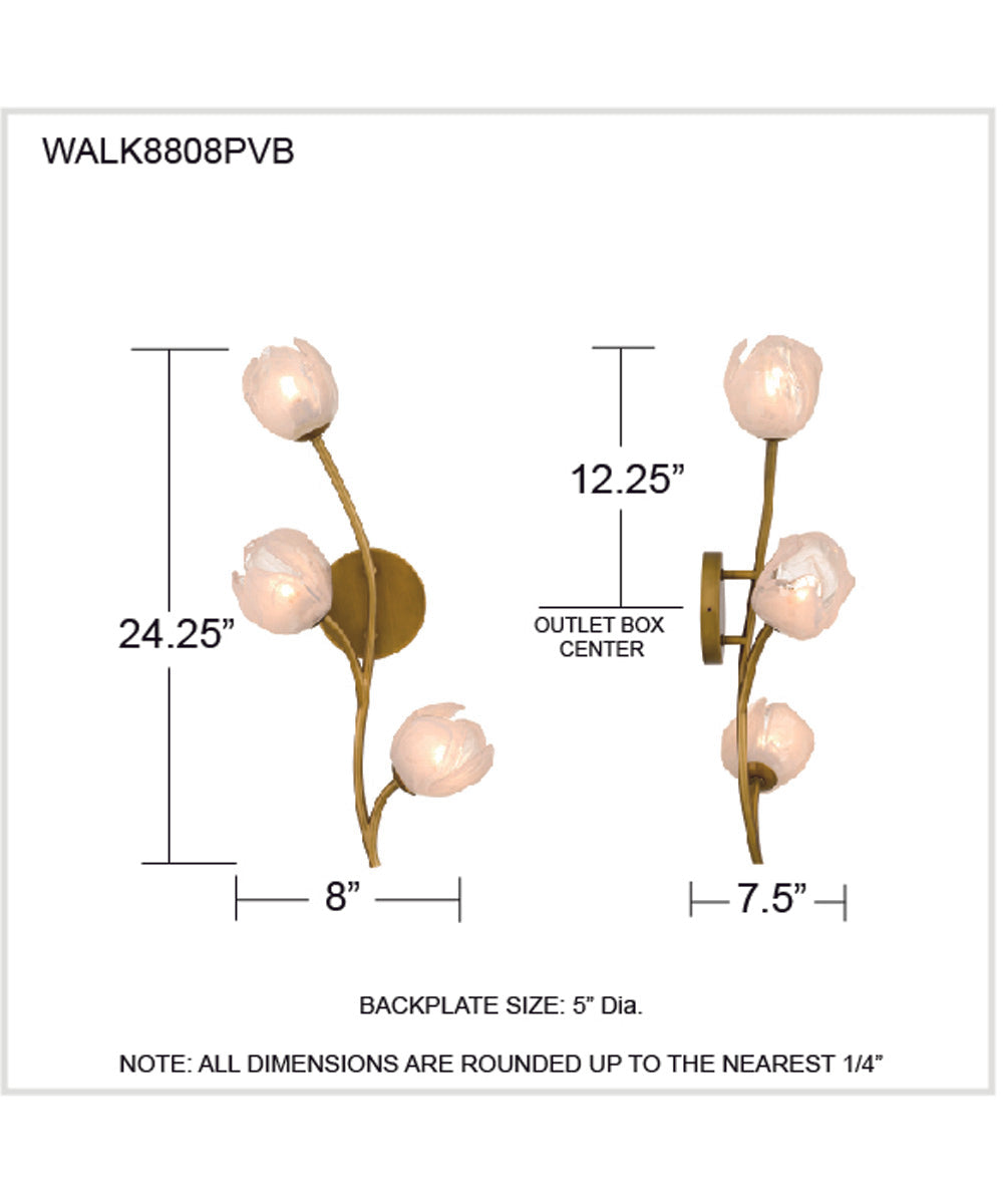 Walker 3-light Wall Sconce Vintage Brass