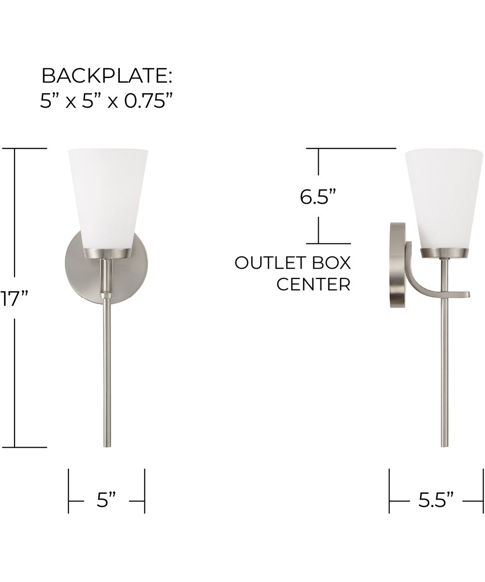 Drake 1-Light Sconce Brushed Nickel