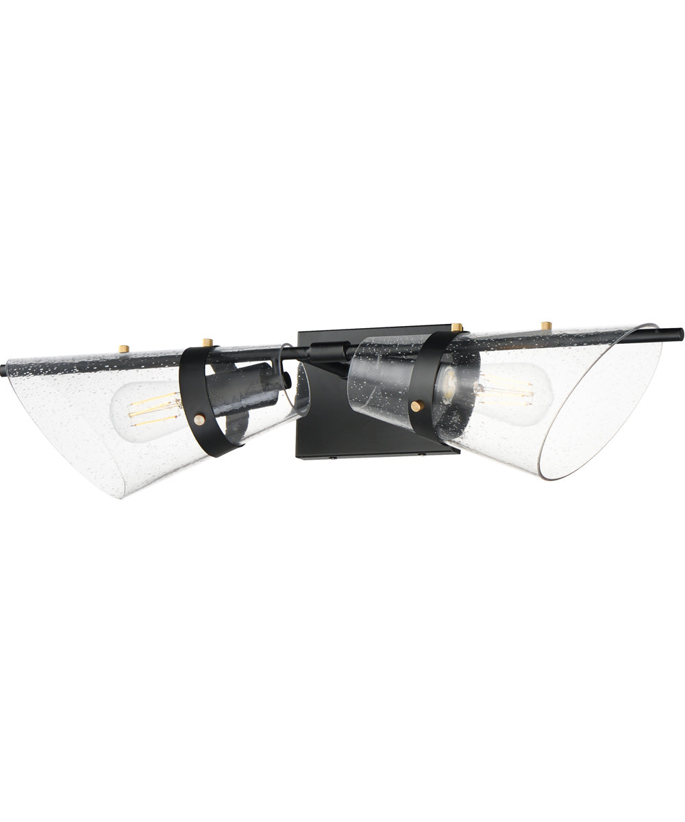 Finch 2-Light Wall Sconce Dark Bronze/Antique Brass