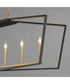Melrose 6-Light Linear Pendant Black / Natural Aged Brass