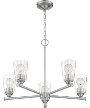 25"W Bransel 5-Light Chandelier Brushed Nickel