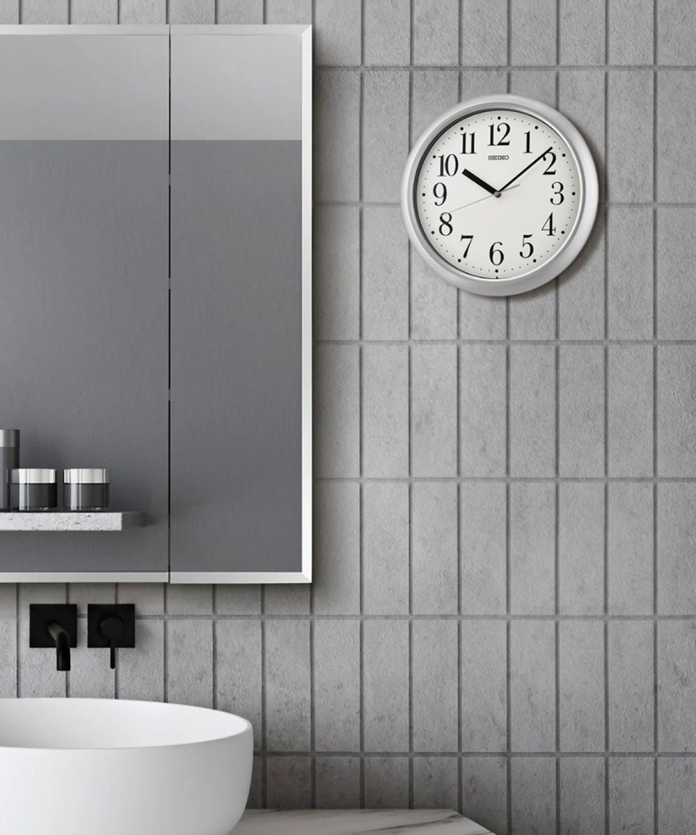 OPEN BOX Office Wall Clock Yori Silver Glass Cover