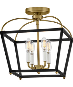 Tate 4-Light Small Semi-Flush Mount in Black