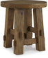 Mackifeld Round End Table Warm Brown