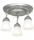 16" Wide Victorian Ruffle 3 Light Semi-Flushmount