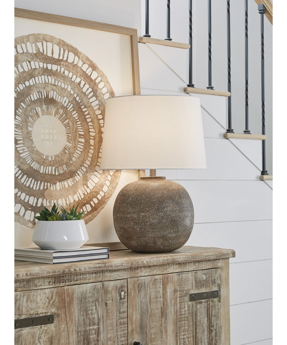 Neavesboro Metal Table Lamp Antique Brown/White