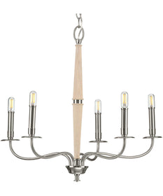 Durrell 5-Light Coastal Chandelier Light Brushed Nickel