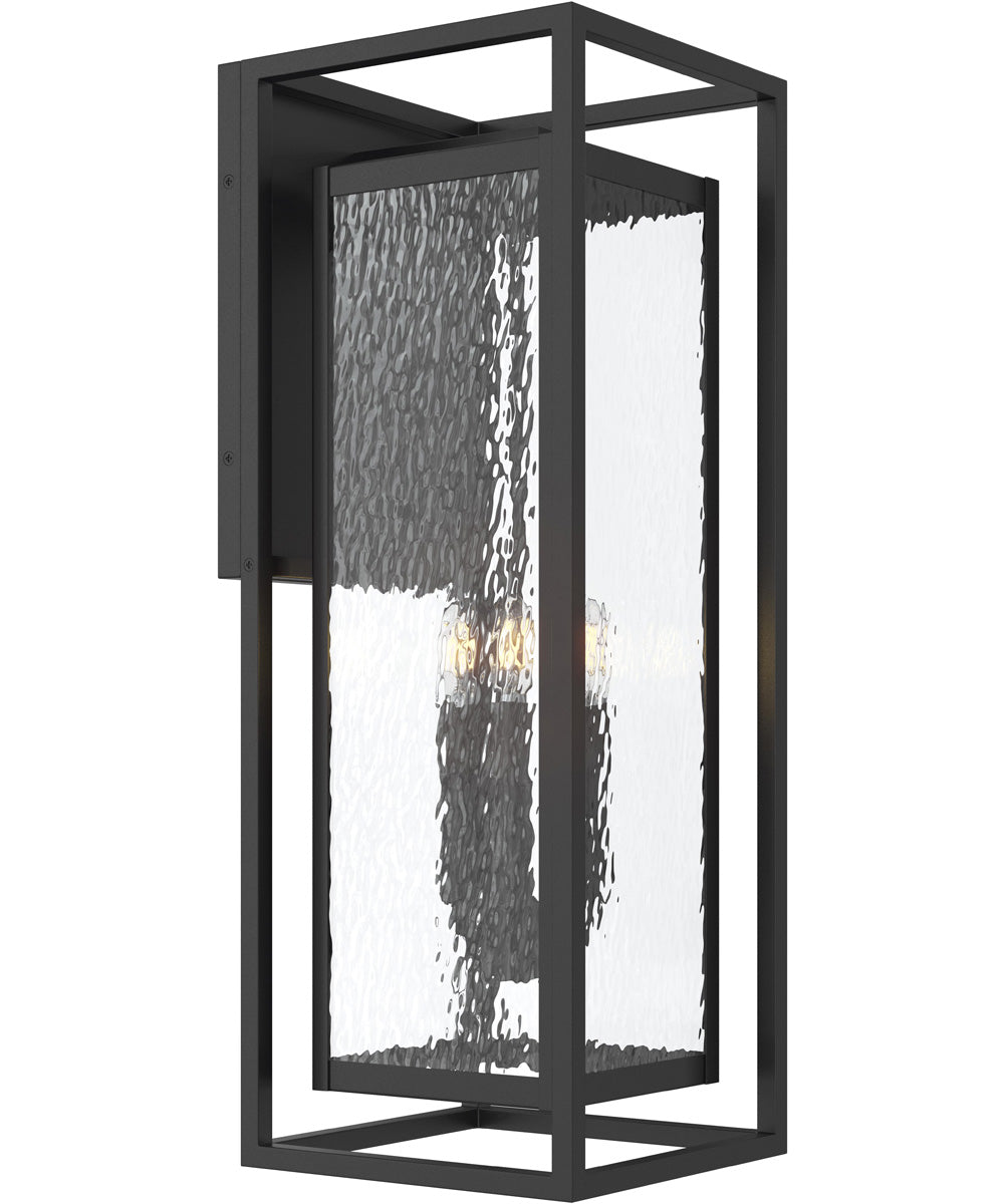 Shaw 25 inch 1 Light Outdoor Wall Light with Clear Glass Textured Black