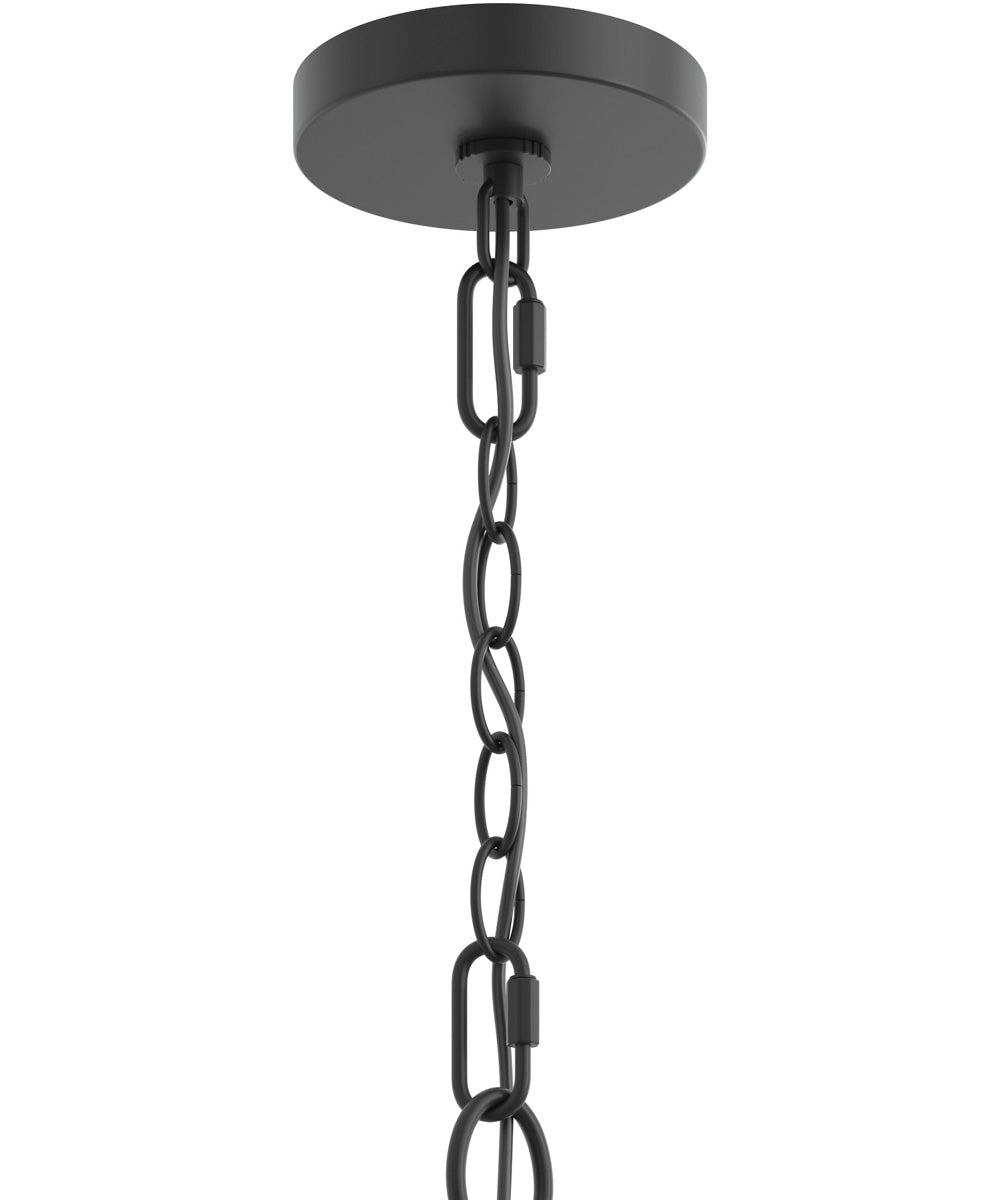 Jheni 6-Light Large Chandelier with Clear Glass Shades Matte Black