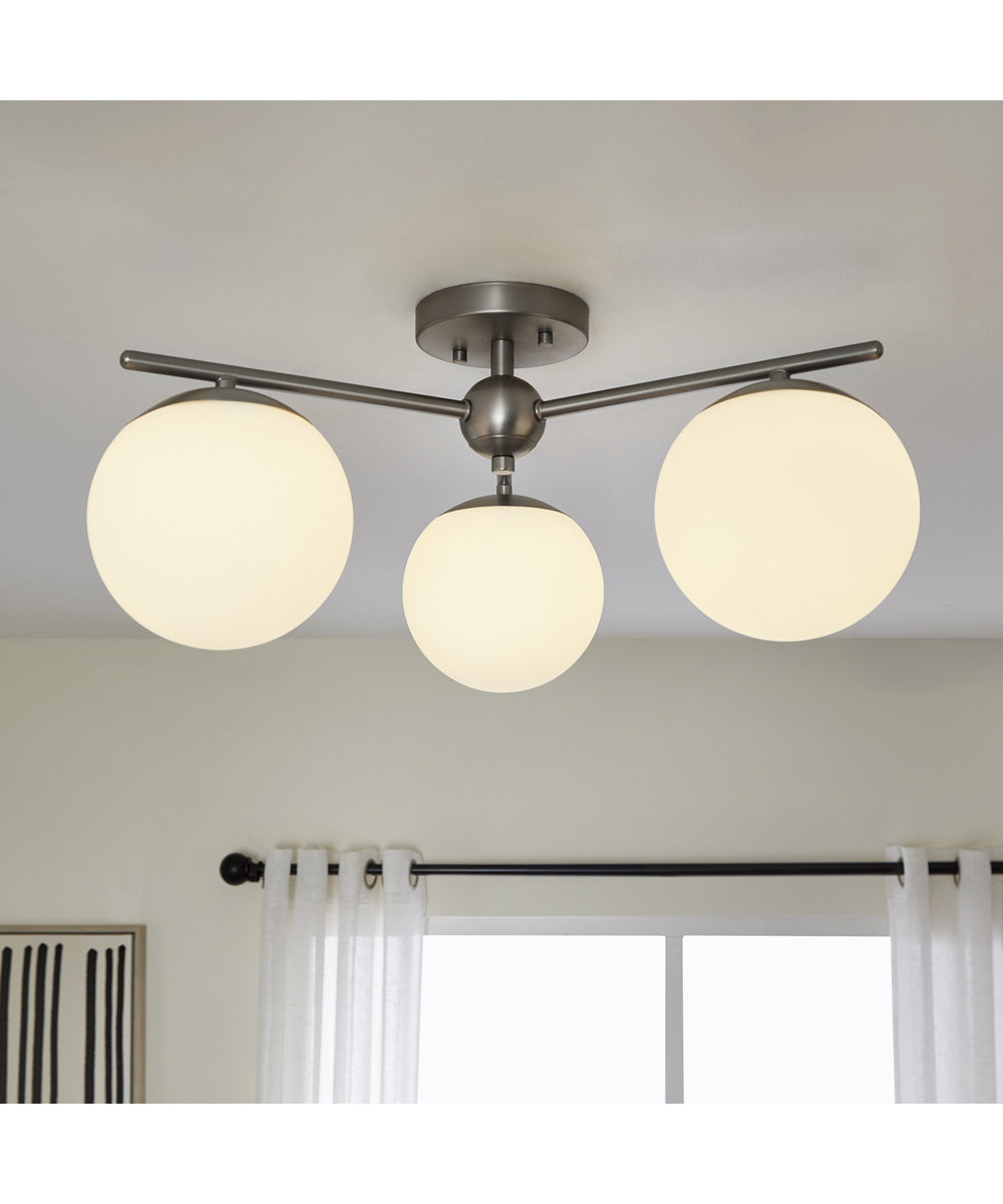 Jasper 3-light Semi-Flush Mount Satin Nickel