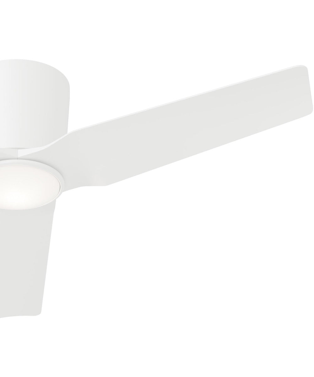 Rynn 48-in. 3-Blade Flush Mount Modern LED Ceiling Fan Matte White