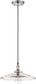14"W Vintage 1-Light Pendant Polished Nickel