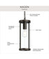 Kagen Outdoor Pendant Light with Clear Glass Panels Antique Bronze
