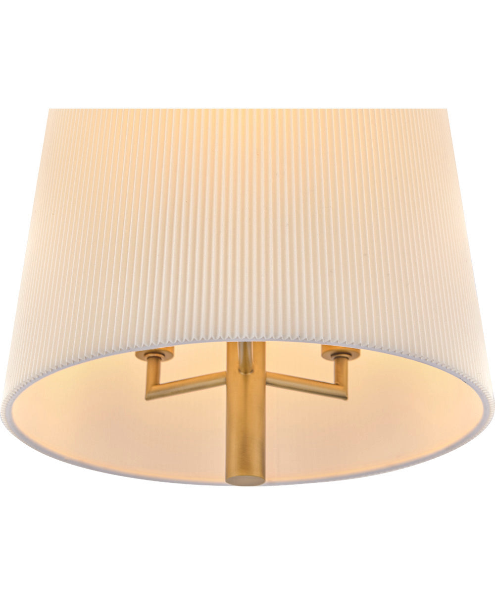 Clive 3-Light Small Semi-Flush Mount in Heritage Brass