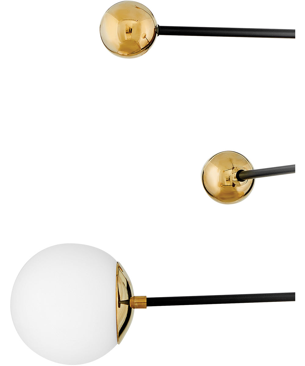 Auggie 3-Light Medium Adjustable Multi Tier Chandelier in Bright Brass