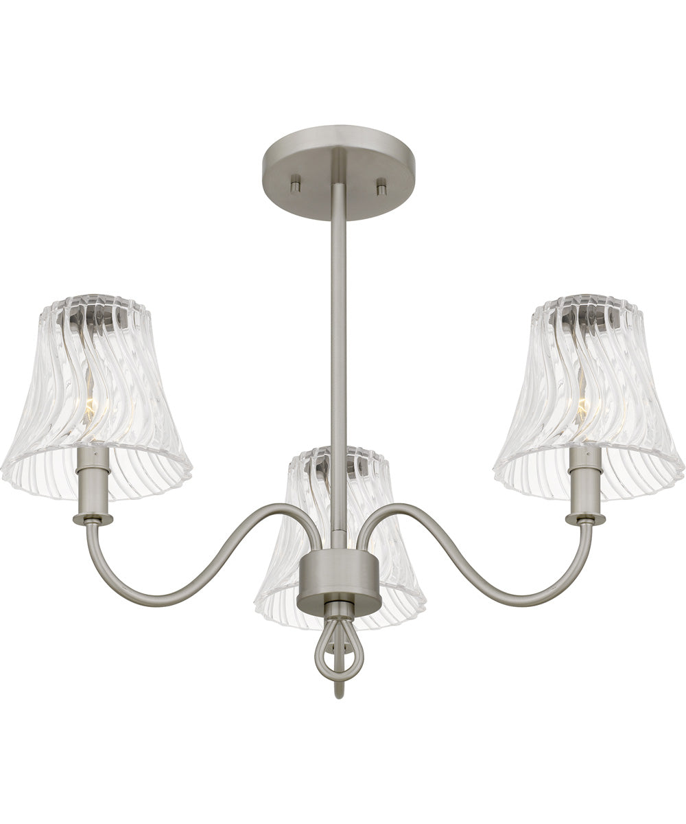McKinney Extra Large 3-light Semi Flush Mount Brushed Nickel