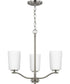 Adley 3-Light Etched White Glass Semi-Flush Convertible Light Brushed Nickel