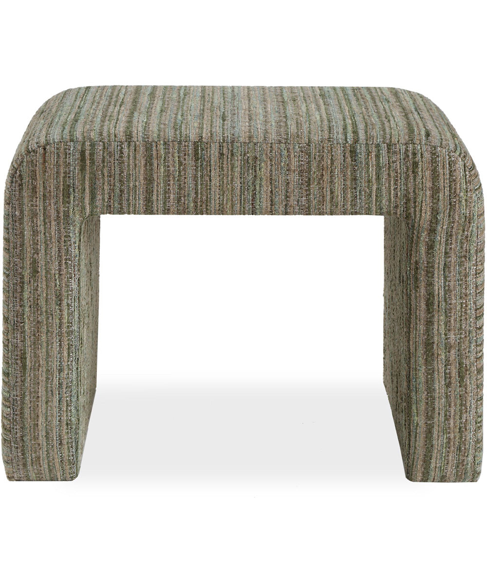 Waterfall Bench with Textured Green Upholstery