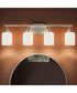 Reines 4-Light Bath Vanity with Opal Glass Shades Brushed Nickel