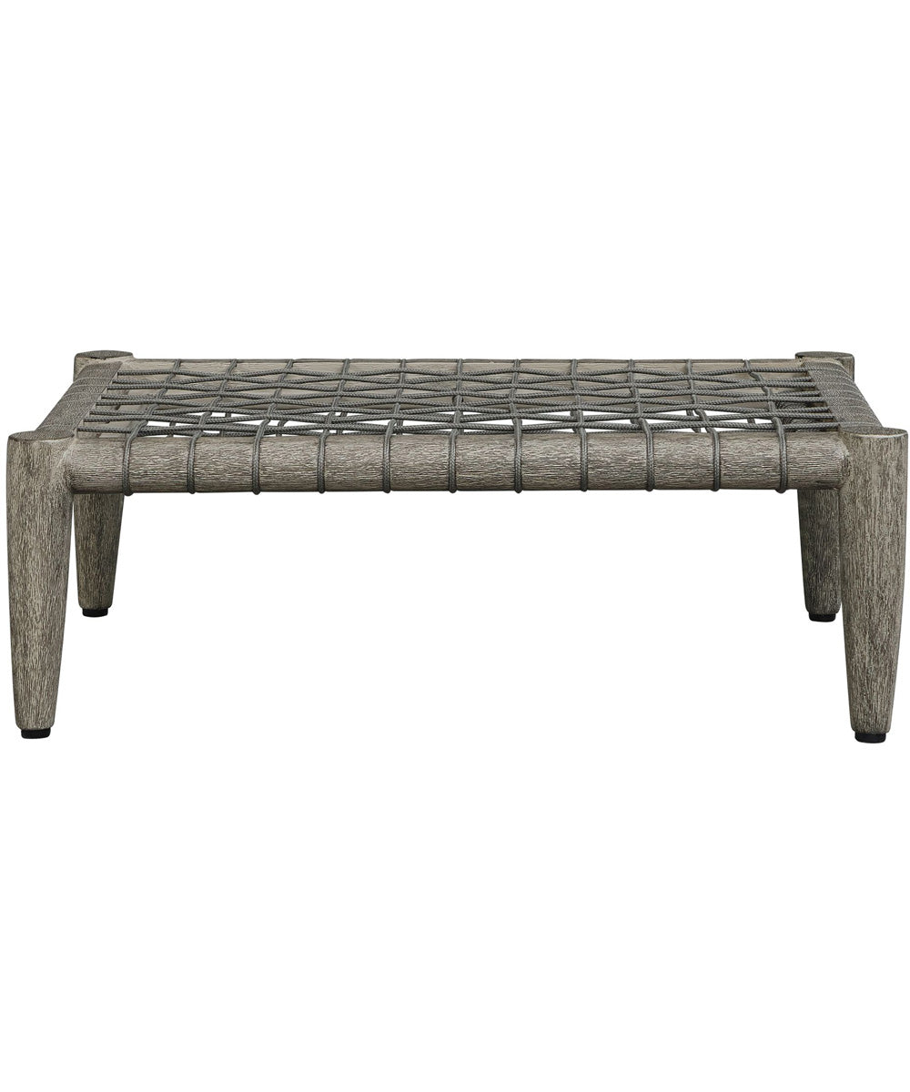 Borneo White Cushion Outdoor Ottoman