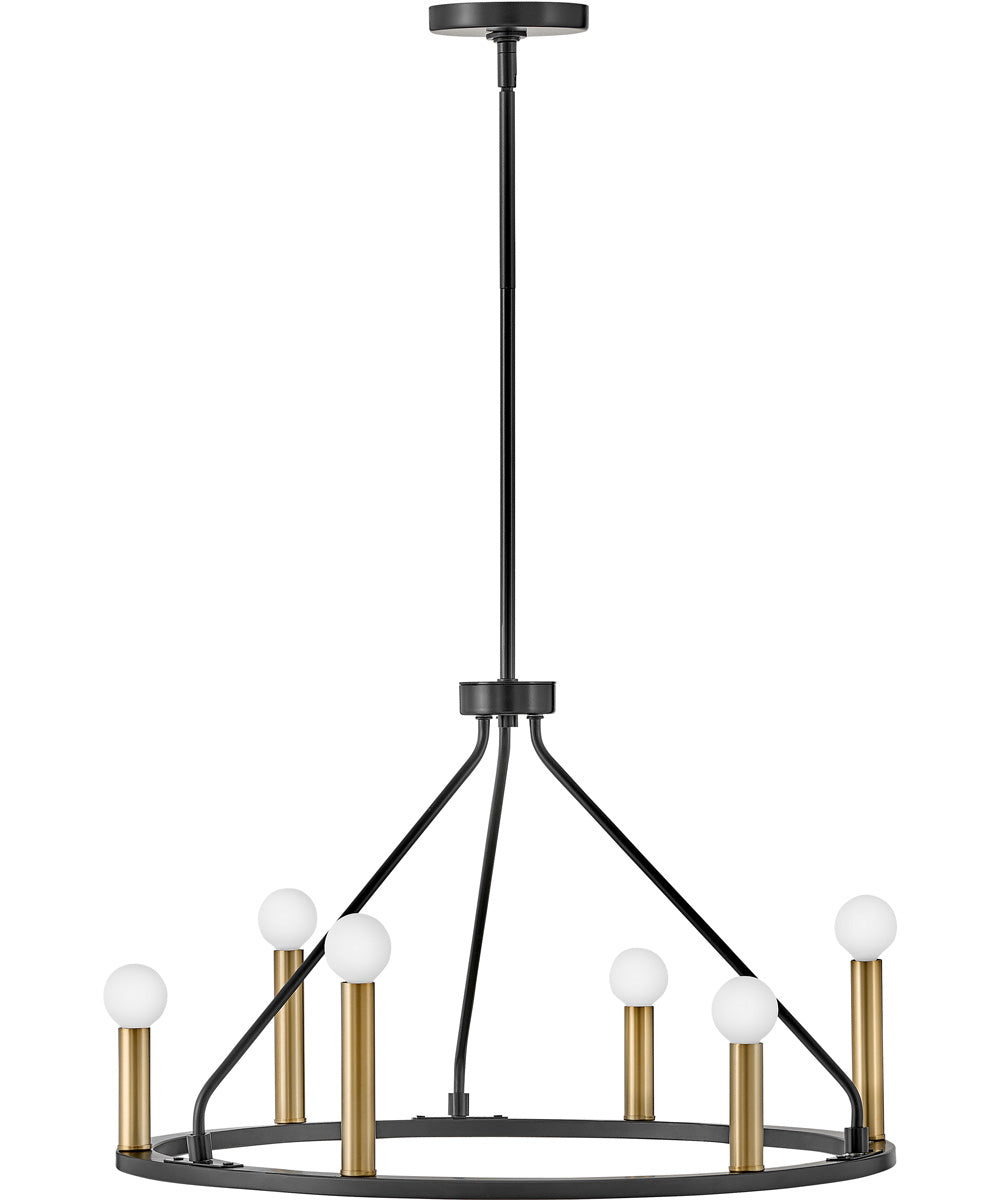 Lazlo 6-Light Medium Single Tier Chandelier in Black