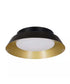 Cresswell 13"W 1-Light Matte Black LED Modern Flush Mount Light Fixture with Brushed Gold Interior Metal Shade