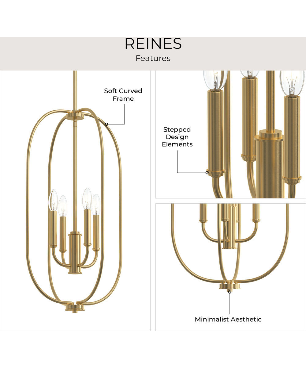 Reines 4-Light Foyer Pendant Brushed Gold