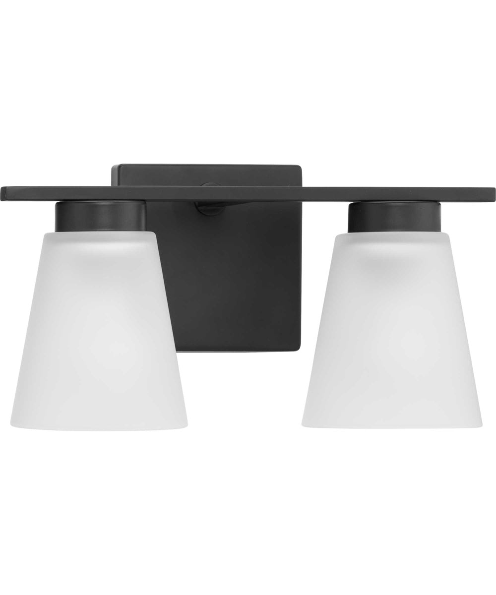Tanner 2-Light Transitional Vanity Light Matte Black