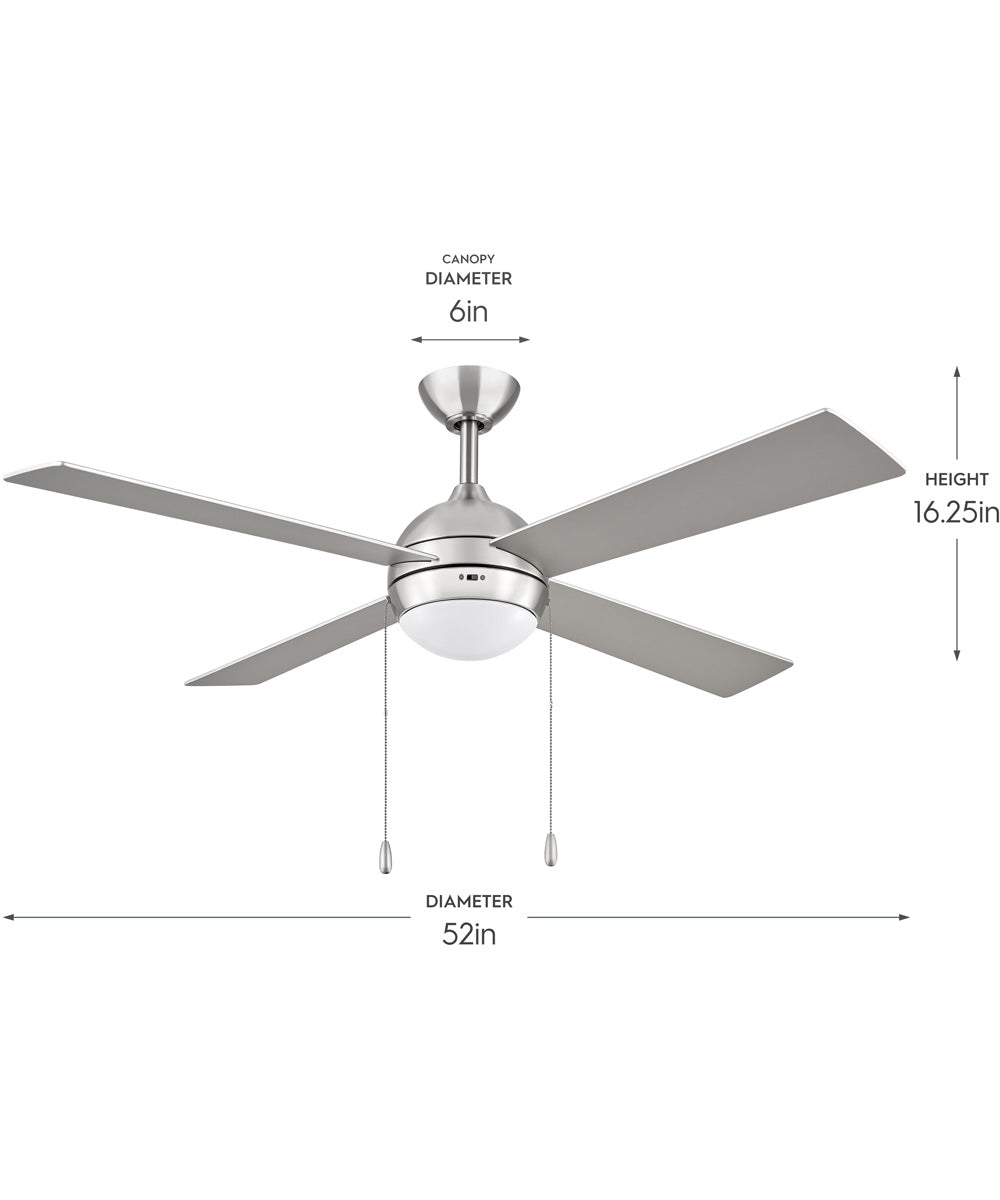 Tavo 52-in. 4-Blade LED Modern Ceiling Fan Brushed Nickel