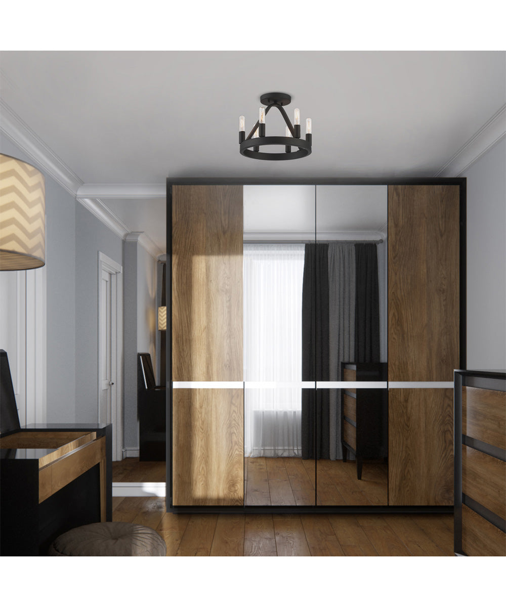 Carousel 6 Light Semi Flush Black