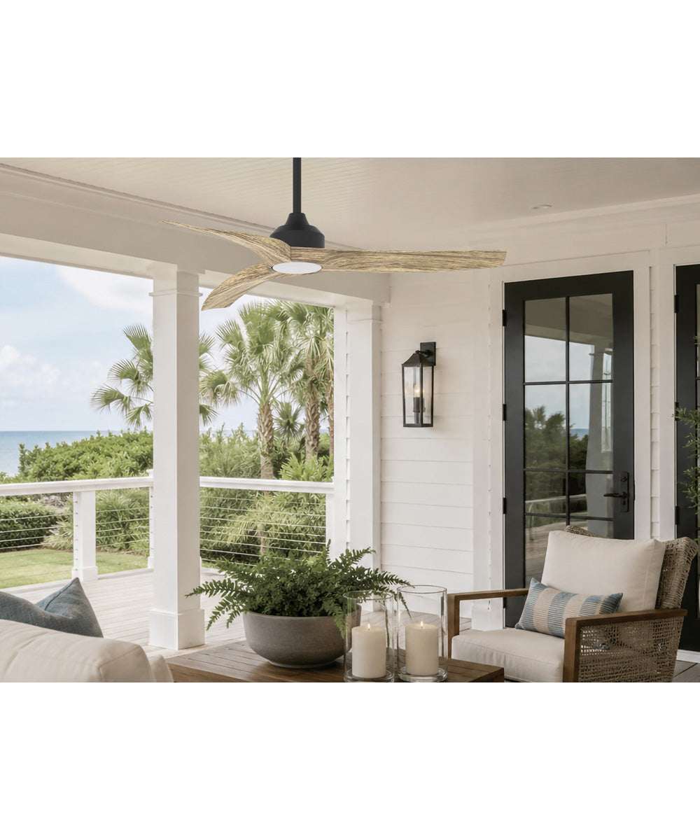 Drifter 52 inch Outdoor Fan w LED Black / Driftwood