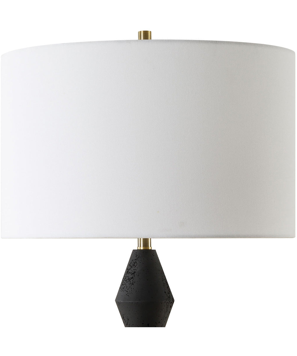 Threefold Black Stone Table Lamp