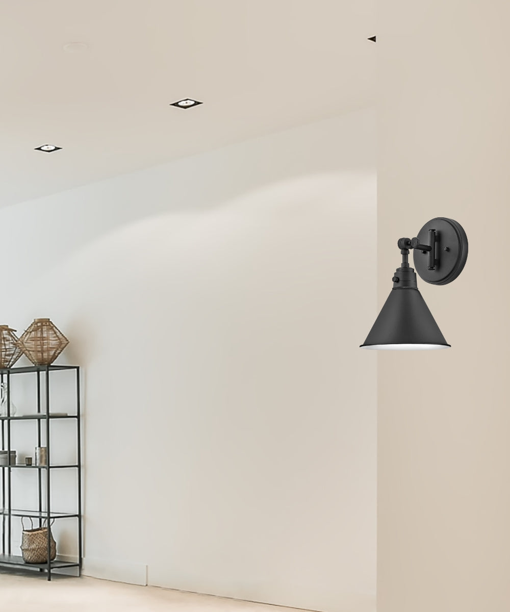 Arti 1-Light Small Single Light Sconce in Black