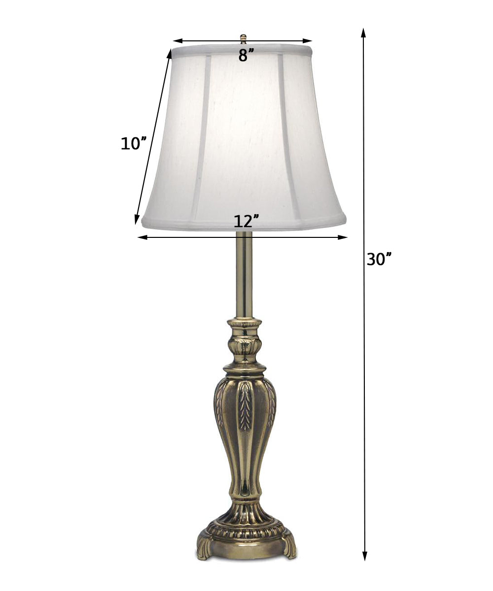 30"H 1-Light Buffet Lamp Burnished Brass
