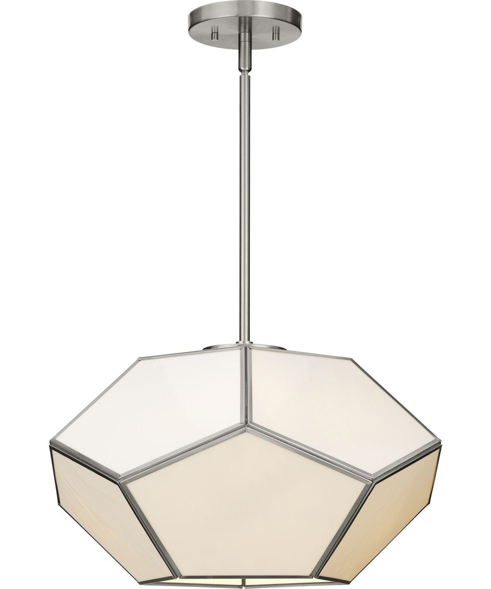 Latham 18 in. 3-Light Flush Mount Brushed Nickel
