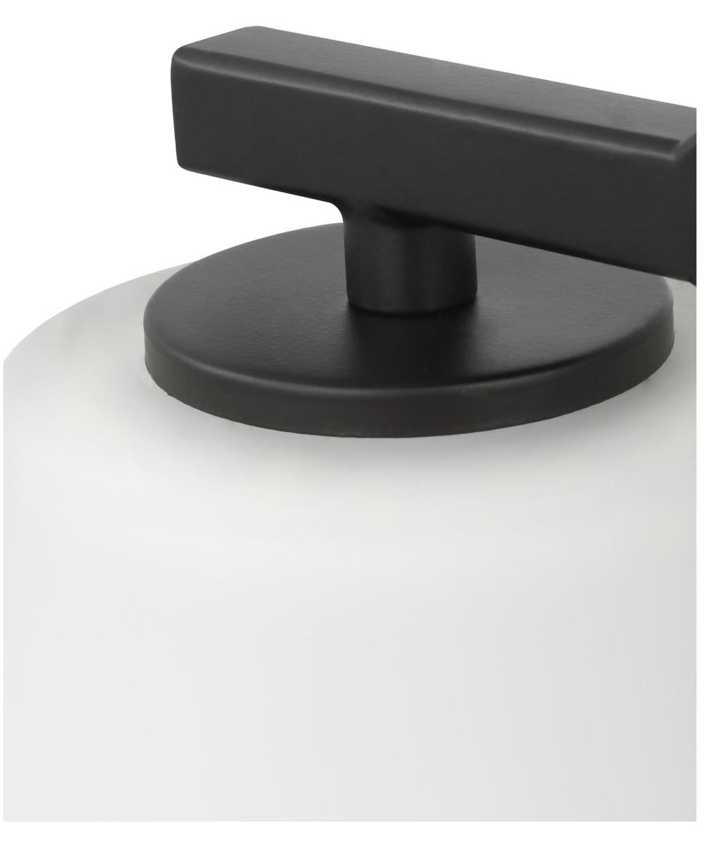 Vertex 3-Light Etched White Convertible Chandelier Matte Black