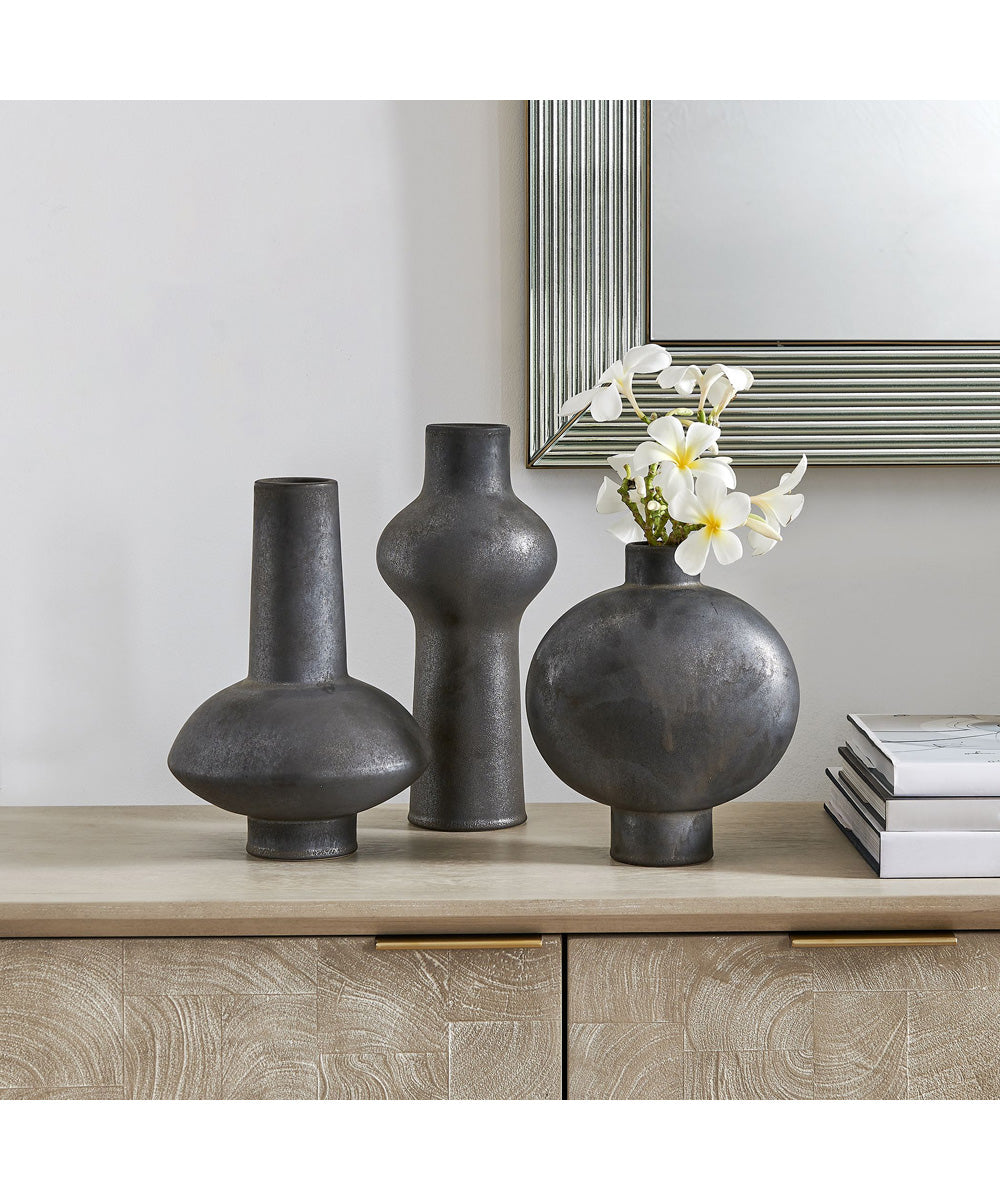 Charcoal Bloom Indoor-Outdoor Vases Set of 3