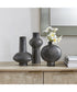 Charcoal Bloom Indoor-Outdoor Vases Set of 3