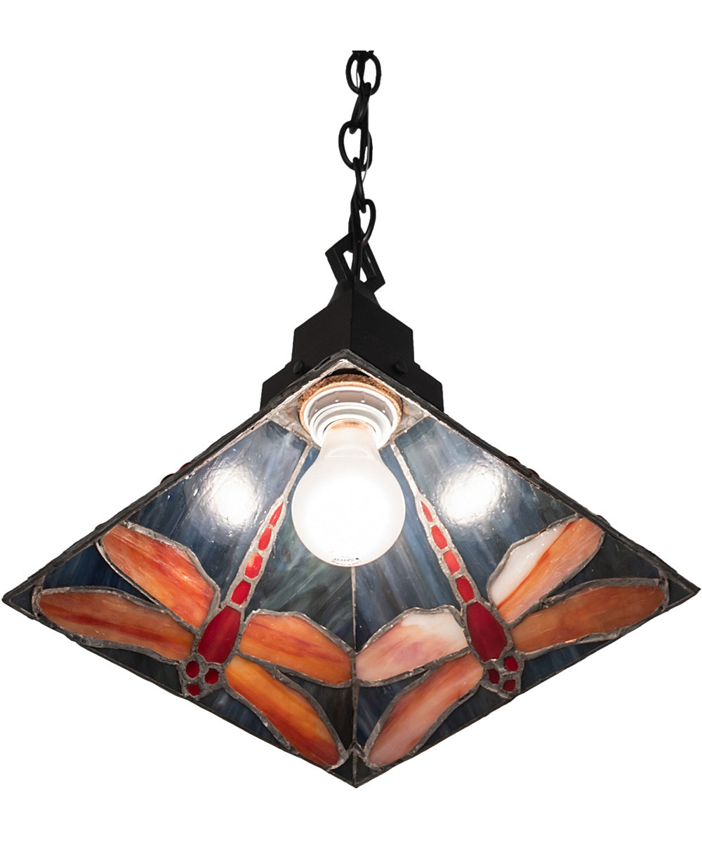 10" Square Prairie Dragonfly Pendant