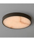 Slab 9 inch LED Alabaster Flush Mount Dark Bronze