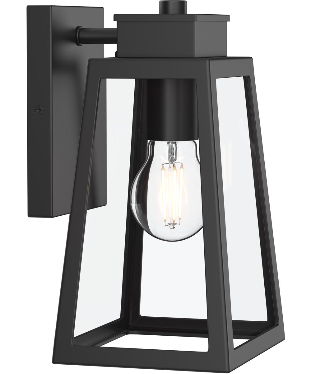 Hedry Small Outdoor Wall Lantern with Clear Glass Panels Matte Black