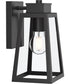 Hedry Small Outdoor Wall Lantern with Clear Glass Panels Matte Black