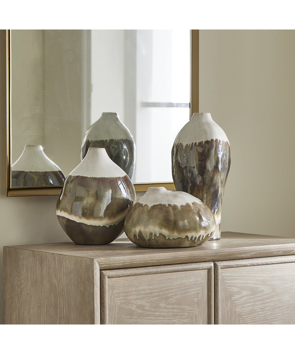 Earthflow Glazed Outdoor Vases Set of 3