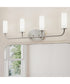 Mack 4-Light Vanity Light with Layered Glass Shades Brushed Nickel
