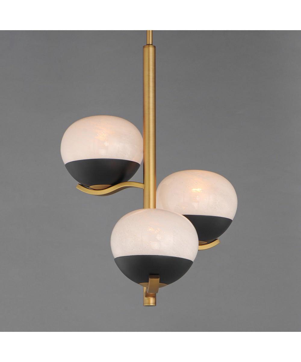 Lucerne 3-Light Chandelier Black / Natural Aged Brass