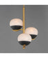 Lucerne 3-Light Chandelier Black / Natural Aged Brass