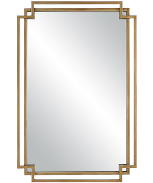 22x34" Wall Mirror in Brushed Gold with Subtle Silver