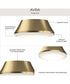 Avra Large 3-Light Flush Mount with Etched White Glass Shade Brushed Gold